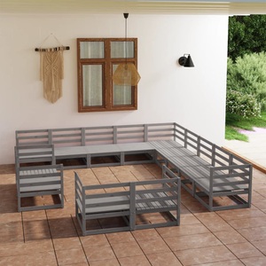 vidaXL, vidaXL 13-tlg. Garten-Lounge-Set Kiefer Massivholz, vidaXL 13-tlg. Garten-Lounge-Set Massivholz Kiefer