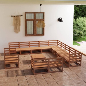vidaXL, vidaXL 14-tlg. Garten-Lounge-Set Massivholz Kiefer, vidaXL 14-tlg. Garten-Lounge-Set Massivholz Kiefer