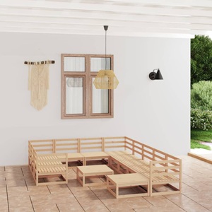 vidaXL, vidaXL 12-tlg. Garten-Lounge-Set Massivholz Kiefer, vidaXL 12-tlg. Garten-Lounge-Set Massivholz Kiefer