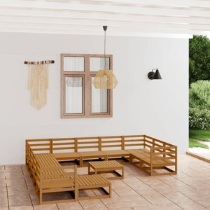 vidaXL, vidaXL 13-tlg. Garten-Lounge-Set Massivholz Kiefer, vidaXL 13-tlg. Garten-Lounge-Set Massivholz Kiefer