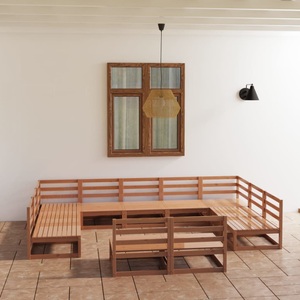 vidaXL, vidaXL 11-tlg. Garten-Lounge-Set Massivholz Kiefer, vidaXL 11-tlg. Garten-Lounge-Set Massivholz Kiefer