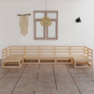 vidaXL, vidaXL 7-tlg. Garten-Lounge-Set Massivholz Kiefer, 