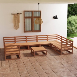 vidaXL, vidaXL 10-tlg. Garten-Lounge-Set Massivholz Kiefer, vidaXL 10-tlg. Garten-Lounge-Set Massivholz Kiefer