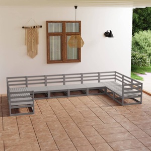 vidaXL, vidaXL 10-tlg. Garten-Lounge-Set Kiefer Massivholz, 