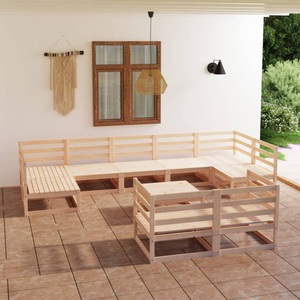 vidaXL, vidaXL 10-tlg. Garten-Lounge-Set Massivholz Kiefer, vidaXL 10-tlg. Garten-Lounge-Set Massivholz Kiefer