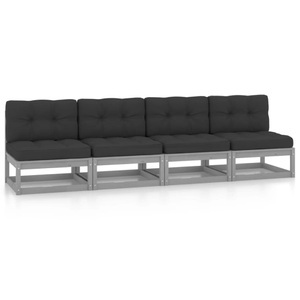 vidaXL, vidaXL 4-Sitzer-Gartensofa mit Kissen Kiefer Massivholz