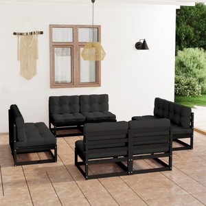 vidaXL, vidaXL 8-tlg. Garten-Lounge-Set mit Kissen Kiefer Massivholz, vidaXL 8-tlg. Garten-Lounge-Set mit Kissen Kiefer Massivholz