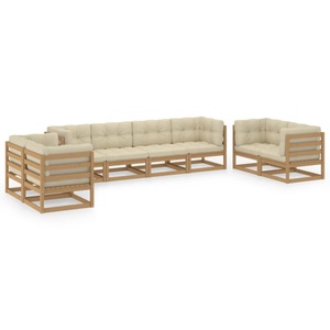 vidaXL, vidaXL 8-tlg. Garten-Lounge-Set mit Kissen Kiefer Massivholz, vidaXL 8-tlg. Garten-Lounge-Set mit Kissen Kiefer MassivholzvidaXL