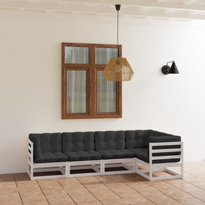 vidaXL, vidaXL 5-tlg. Garten-Lounge-Set mit Kissen Kiefer Massivholz, vidaXL 5-tlg. Garten-Lounge-Set mit Kissen Kiefer Massivholz