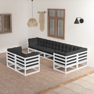 vidaXL, vidaXL 8-tlg. Garten-Lounge-Set mit Kissen Kiefer Massivholz, vidaXL 8-tlg. Garten-Lounge-Set mit Kissen Massivholz Kiefer