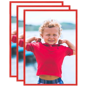 vidaXL, vidaXL Bilderrahmen Collage 3 Stk. für Tisch Rot 15x21 cm MDF, 