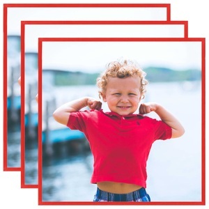 vidaXL, vidaXL Bilderrahmen Collage 3 Stk. für Wand Tisch Rot 50x50 cm MDF, 