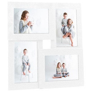 vidaXL, vidaXL Collage Bilderrahmen für 4x(13x18 cm) Fotos Weiß MDF, vidaXL Collage Bilderrahmen für 4x(13x18 cm) Fotos Weiß MDF