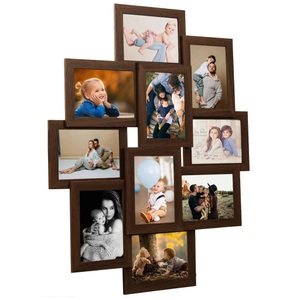 vidaXL, vidaXL Collage Bilderrahmen für 10x(13x18 cm) Fotos Dunkelbraun MDF, vidaXL Collage Bilderrahmen für 10x(13x18 cm) Fotos Dunkelbraun MDF