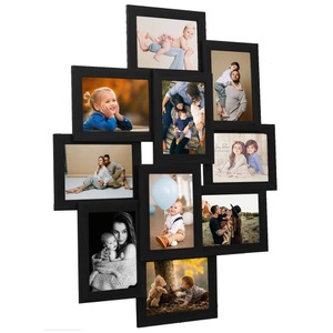 vidaXL, vidaXL Collage Bilderrahmen für 10x(10x15 cm) Fotos Schwarz MDF, vidaXL Collage Bilderrahmen für 10x(10x15 cm) Fotos Schwarz MDF