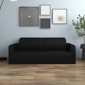 vidaXL, vidaXL Stretch Sofahusse 2-Sitzer Schwarz Polyester-Jersey, vidaXL Stretch Sofahusse 2-Sitzer Schwarz Polyester-Jersey