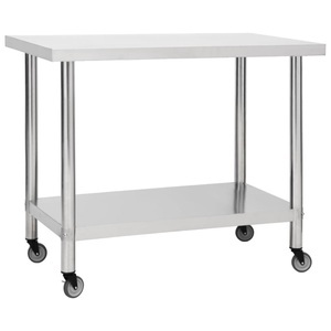 vidaXL, vidaXL Küchen-Arbeitstisch mit Rollen 100x30x85 cm Edelstahl, vidaXL Küchen-Arbeitstisch mit Rollen 100x30x85 cm Edelstahl