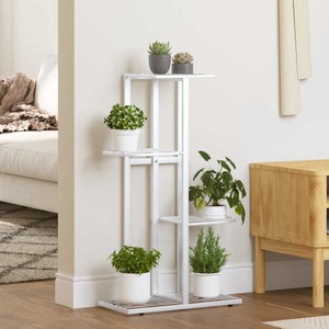 vidaXL, vidaXL Blumenständer 4-Etagen 43x22x76 cm Weiß Metall