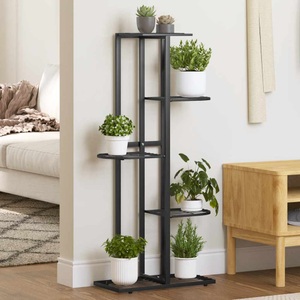 vidaXL, vidaXL Blumenständer 5-Etagen 43x22x98 cm Schwarz Metall