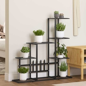 vidaXL, vidaXL Blumenständer 94,5x25x88 cm Schwarz Metall