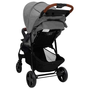 vidaXL, vidaXL 2-in-1 Kinderwagen Hellgrau Stahl