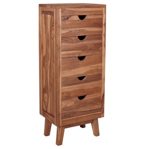 vidaXL, vidaXL Sideboard mit 5 Schubladen 40x30x100 cm Massivholz Teak