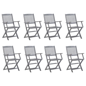 vidaXL, vidaXL Klappbare Gartenstühle 8 Stk. Massivholz Akazie, vidaXL Klappbare Gartenstühle 8 Stk. Massivholz Akazie