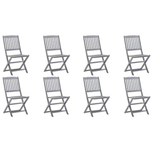 vidaXL, vidaXL Klappbare Gartenstühle 8 Stk. Massivholz Akazie, vidaXL Klappbare Gartenstühle 8 Stk. Massivholz Akazie