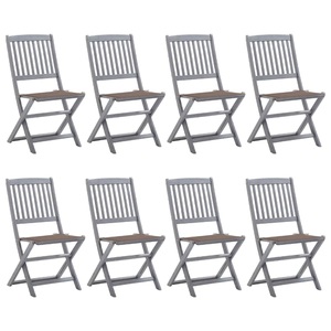 vidaXL, vidaXL Klappbare Gartenstühle 8 Stk. mit Kissen Massivholz Akazie, vidaXL Klappbare Gartenstühle 8 Stk. mit Kissen Massivholz Akazie