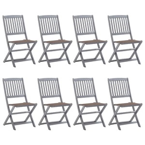 vidaXL, vidaXL Klappbare Gartenstühle 8 Stk. mit Kissen Massivholz Akazie