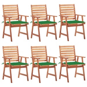 vidaXL, vidaXL Garten-Essstühle 6 Stk. mit Kissen Massivholz Akazie, vidaXL Garten-Essstühle 6 Stk. mit Kissen Massivholz Akazie