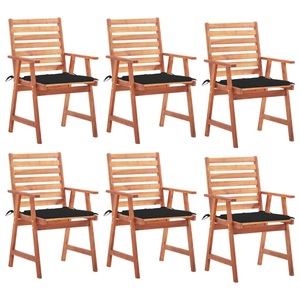 vidaXL, vidaXL Garten-Essstühle 6 Stk. mit Kissen Massivholz Akazie, 