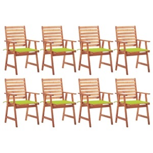 vidaXL, vidaXL Garten-Essstühle 8 Stk. mit Kissen Massivholz Akazie, vidaXL Garten-Essstühle 8 Stk. mit Kissen Massivholz Akazie