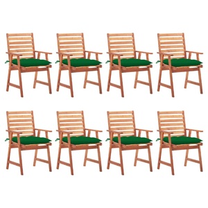 vidaXL, vidaXL Garten-Essstühle 8 Stk. mit Kissen Massivholz Akazie, vidaXL Garten-Essstühle 8 Stk. mit Kissen Massivholz Akazie