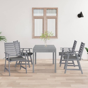 vidaXL, vidaXL Garten-Essstühle mit Kissen 4 Stk. Massivholz Akazie, 