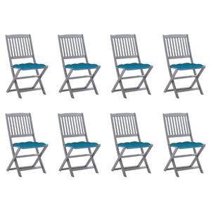 vidaXL, vidaXL Klappbare Gartenstühle 8 Stk. mit Kissen Massivholz Akazie