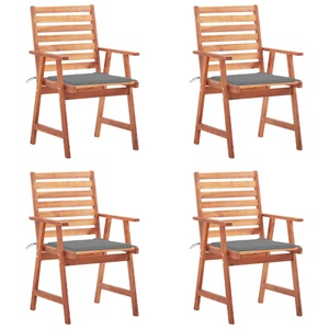vidaXL, vidaXL Garten-Essstühle 4 Stk. mit Kissen Massivholz Akazie