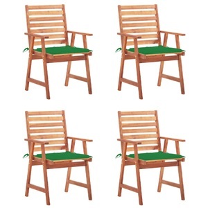 vidaXL, vidaXL Garten-Essstühle 4 Stk. mit Kissen Massivholz Akazie