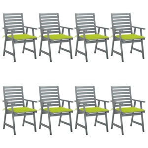 vidaXL, vidaXL Garten-Essstühle mit Kissen 8 Stk. Massivholz Akazie, 
