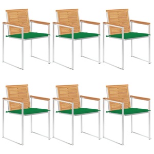 vidaXL, vidaXL Gartenstühle 6 Stk. mit Kissen Massivholz Teak, 