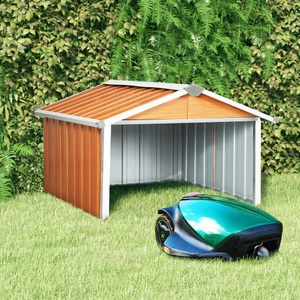 vidaXL, vidaXL Rasenmäher Garage 92x97x63 cm Verzinkter Stahl Braun, VidaXL - Rasenmäher garage stahl, One Size, Braun