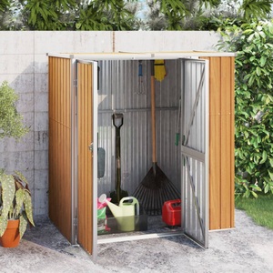 vidaXL, vidaXL Gerätehaus Braun 161x89x161 cm Verzinkter Stahl, VidaXL - Geräteschuppen stahl, One Size, Braun
