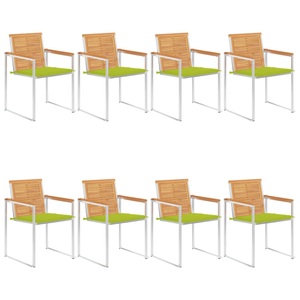 vidaXL, vidaXL Gartenstühle 8 Stk. mit Kissen Massivholz Teak, 