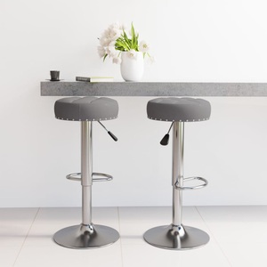 vidaXL, vidaXL Barhocker 2 Stk. Dunkelgrau Stoff, vidaXL Barhocker 2 Stk. Dunkelgrau Stoff
