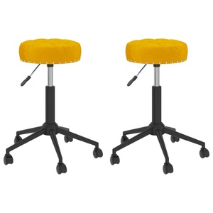vidaXL, vidaXL Bürostühle 2 Stk. Drehbar Senfgelb Samt, 