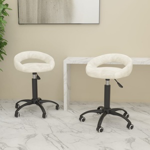vidaXL, vidaXL Esszimmerstühle 2 Stk. Drehbar Creme Samt, 