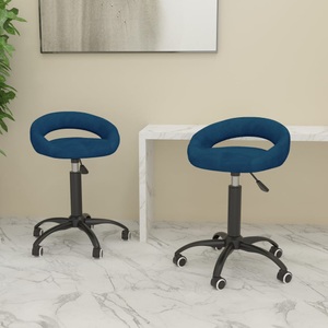 vidaXL, vidaXL Esszimmerstühle Drehbar 2 Stk. Blau Samt, 