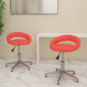 vidaXL, vidaXL Esszimmerstühle 2 Stk. Drehbar Rot Kunstleder, 