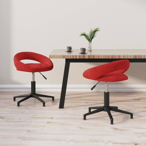 vidaXL, vidaXL Esszimmerstühle 2 Stk. Drehbar Weinrot Samt, 