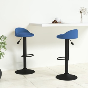 vidaXL, vidaXL Barhocker 2 Stk. Blau Samt